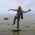 Walking on Rocks, Lake Michigan.